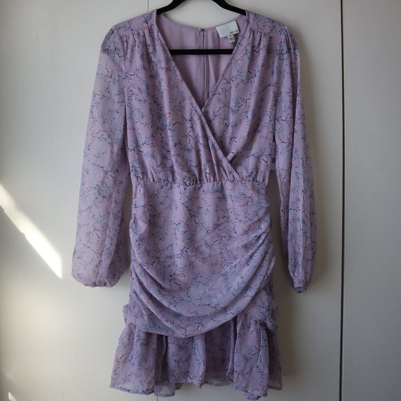 Greylin Tamara Georgette Floral Mini Lilac Dress - Picture 4 of 11